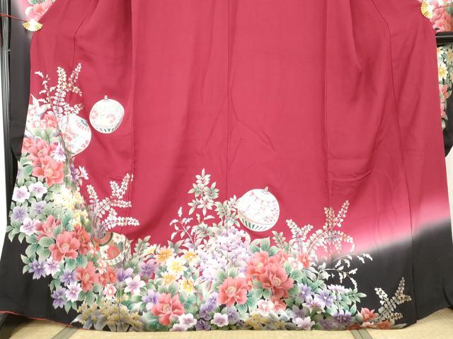 平和屋着物●豪華振袖 花蝶鈴文 暈し染め 金銀彩 やまと誂製 正絹 逸品 AABG9843cs