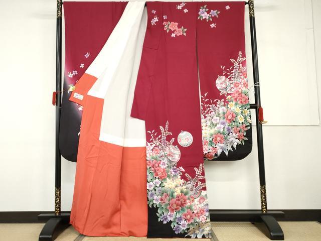 平和屋着物●豪華振袖 花蝶鈴文 暈し染め 金銀彩 やまと誂製 正絹 逸品 AABG9843cs