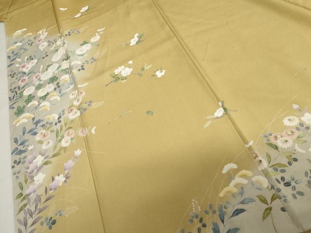 平和屋着物●訪問着 友禅 草花文 暈し染め 正絹 逸品 AABG9844cs