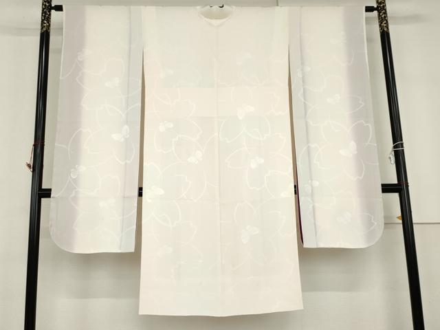 平和屋着物●振袖用長襦袢 袷 花蝶地紋 ほていや扱い 正絹 逸品 AABG9848cs