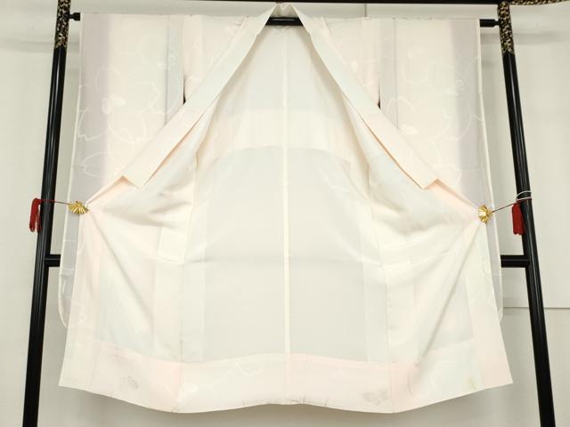 平和屋着物●振袖用長襦袢 袷 花蝶地紋 ほていや扱い 正絹 逸品 AABG9848cs