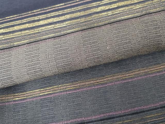 平和屋着物●お召 色留袖 寿光織 横段文 金糸 正絹 逸品 AABG9855cs