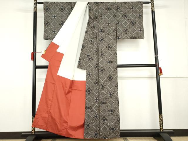 平和屋着物●本場大島紬 龍郷絣 正絹 逸品 AABG9862cs