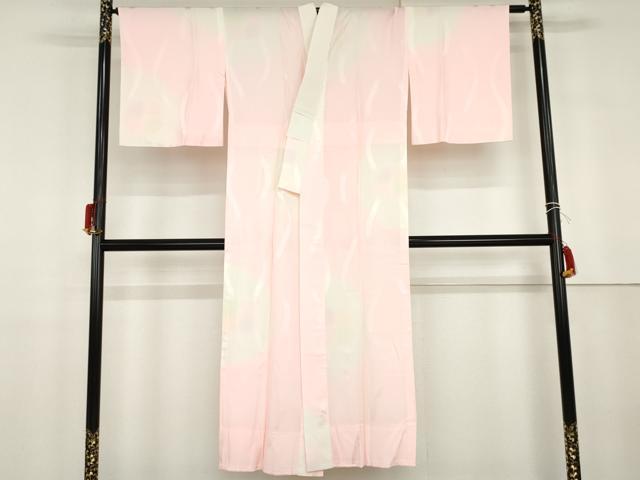 平和屋着物●長襦袢 無双仕立て 立涌舞花地紋 暈し染め 正絹 逸品 AABG9863cs