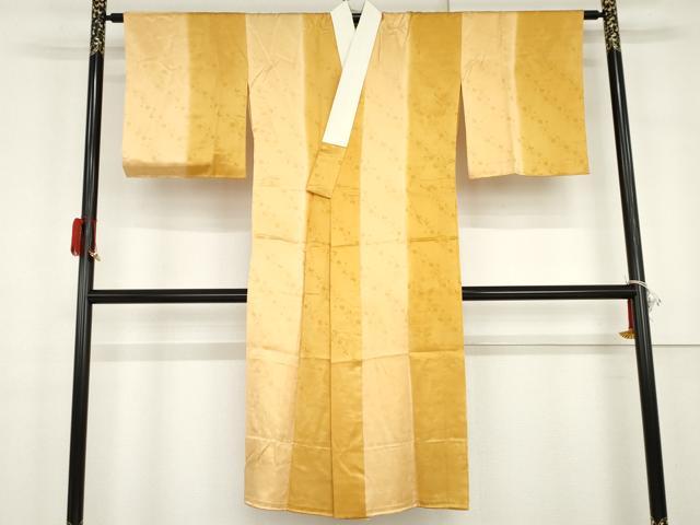 平和屋着物●長襦袢 無双仕立て 舞花斜縞地紋 暈し染め 正絹 逸品 未使用 AABG9865cs