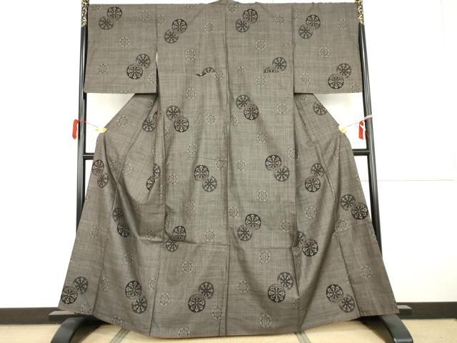 平和屋着物●本場大島紬 カタス7マルキ 源氏車文 鈴乃屋扱い 正絹 逸品 AABG9867cs