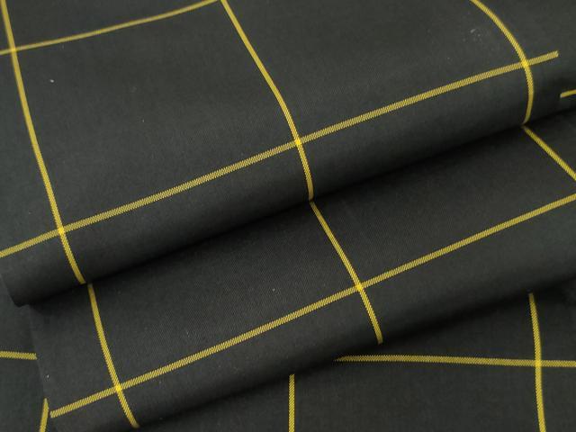 平和屋着物●本場縞大島紬 格子 黒地 正絹 逸品 AABG9871cs
