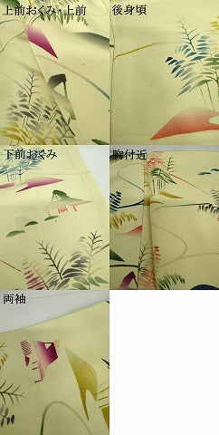 平和屋着物●上質な小紋 型染め 風景文 正絹 逸品 AABG9883cs