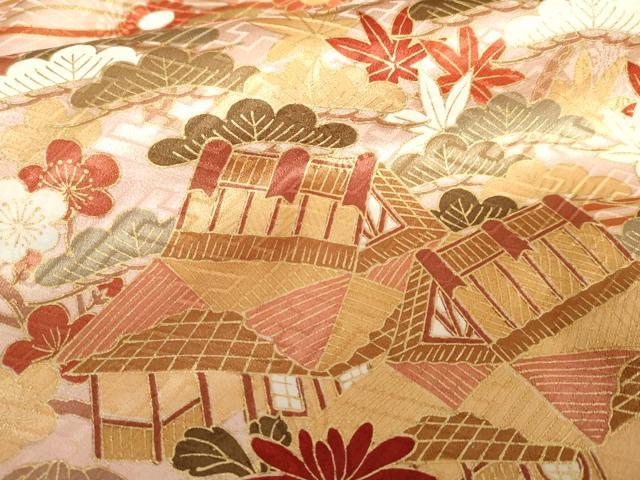 平和屋着物●豪華振袖 浜松風景文 暈し染め 金彩 鈴乃屋扱い 正絹 逸品 AABG9888cs