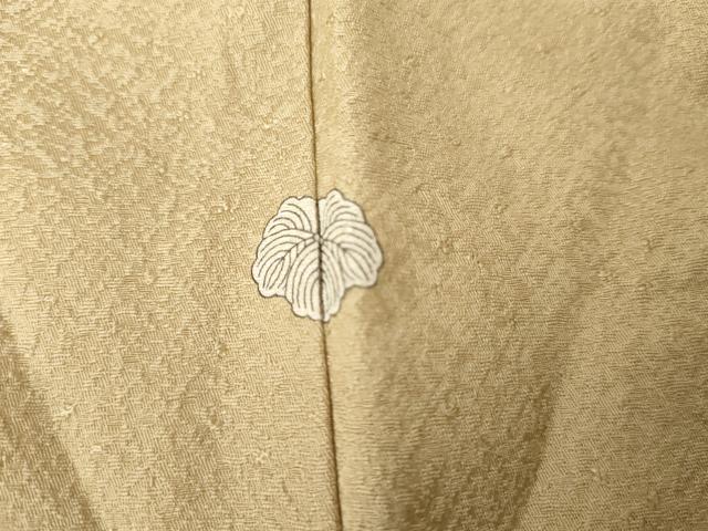 平和屋着物●上質な色無地 白橡色 正絹 逸品 AABG9895cs