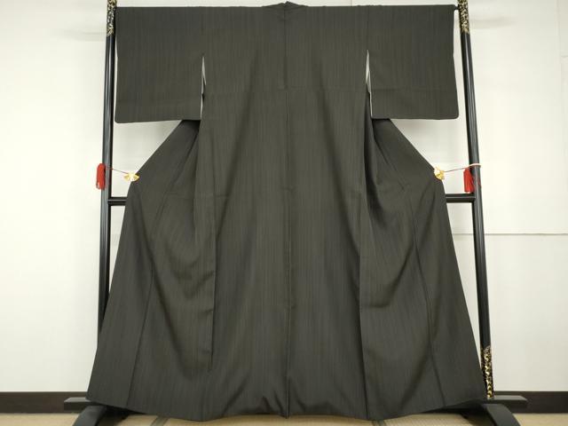 平和屋着物●お召 縞 正絹 逸品 AABG9907cs