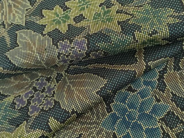 平和屋着物●本場大島紬 一元絣 枝花文 正絹 逸品 未使用 AABG9908cs
