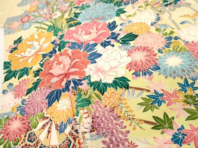 平和屋着物●豪華振袖 作家物 吉祥花車文 暈し染め 正絹 逸品 AABG9910cs