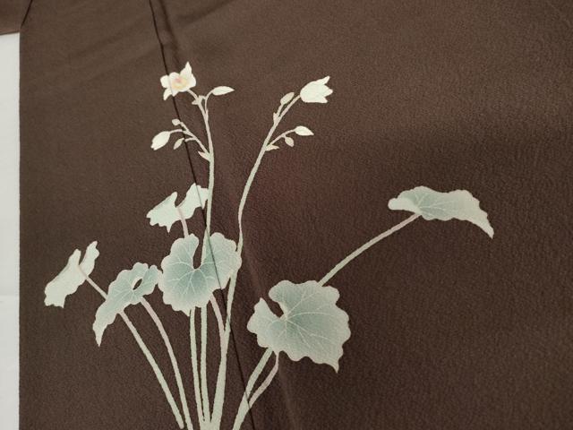 平和屋着物●本加賀友禅作家 沢飯芳雄 訪問着 草花文 正絹 逸品 AABG9918cs