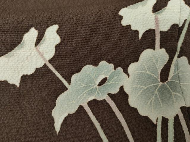 平和屋着物●本加賀友禅作家 沢飯芳雄 訪問着 草花文 正絹 逸品 AABG9918cs