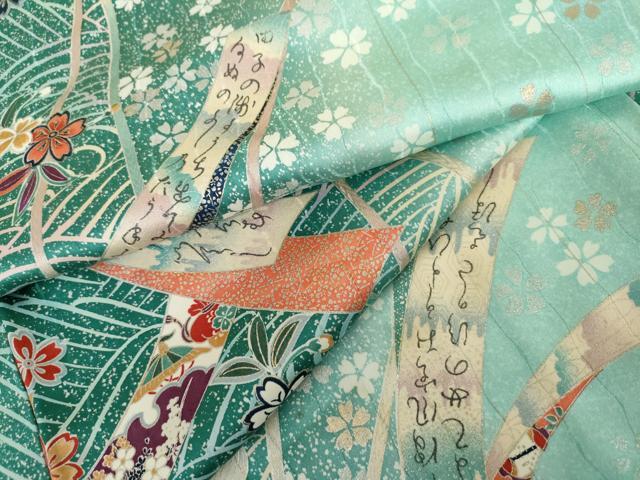 平和屋着物●上質な小紋 短冊花間道 暈し染め 金銀彩 正絹 逸品 AABG9925cs