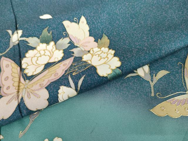 平和屋着物●訪問着 花蝶文 暈し染め 三越扱い 正絹 逸品 未使用 AABG9927cs