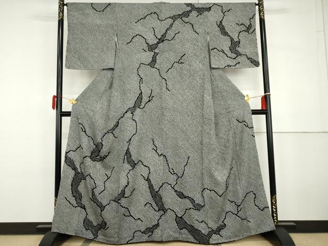 平和屋着物●訪問着 総絞り 黒地 正絹 逸品 AABG9936cs