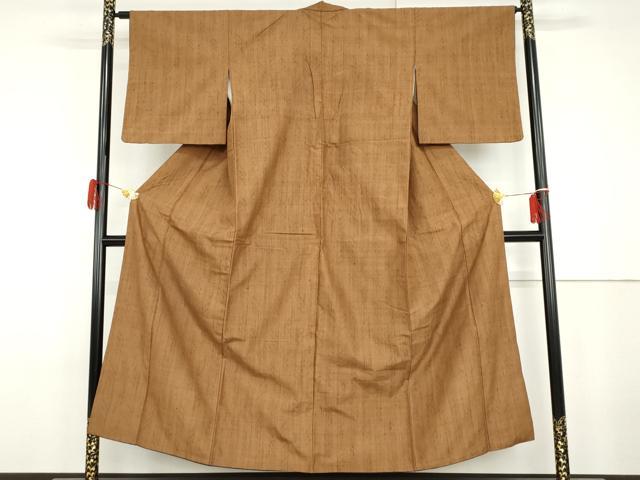 平和屋着物●浦野理一 経節紬 縞 正絹 逸品 AABG9938cs