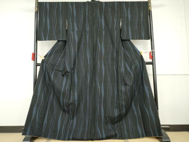 平和屋着物●上質な紬 よろけ縞 正絹 逸品 未使用 AABG9966cs