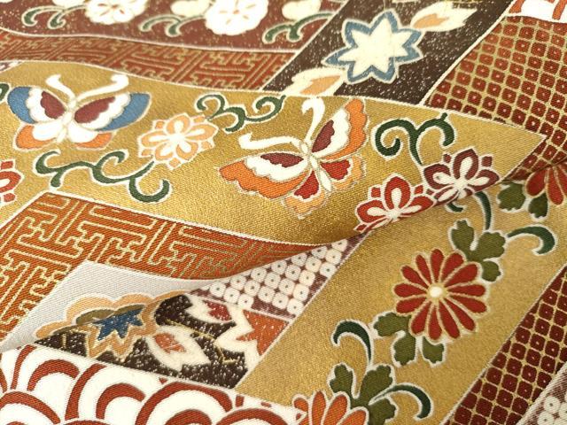 平和屋着物●十日町友禅作家 龍谷 色留袖 吉祥花蝶松文 金彩 正絹 逸品 AABG9970cs
