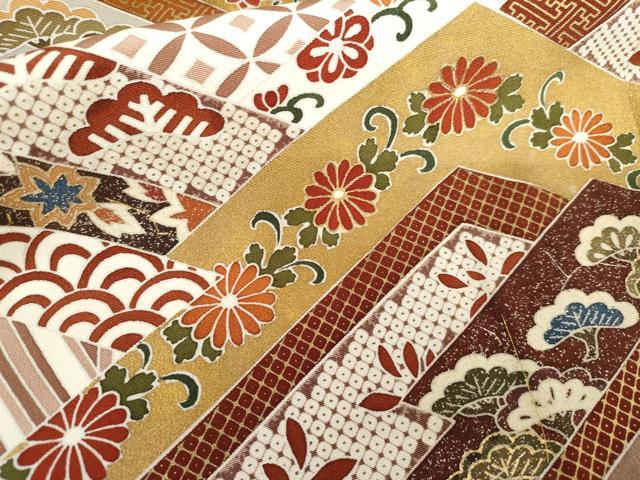 平和屋着物●十日町友禅作家 龍谷 色留袖 吉祥花蝶松文 金彩 正絹 逸品 AABG9970cs