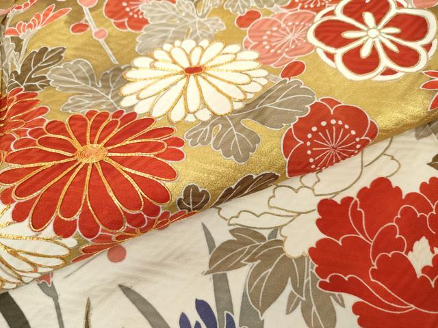平和屋着物●豪華振袖・長襦袢(袷・半衿刺繍)セット 駒刺繍 雲取り流水枝花文 金彩 松坂屋扱い 正絹 逸品 AABG9973cs