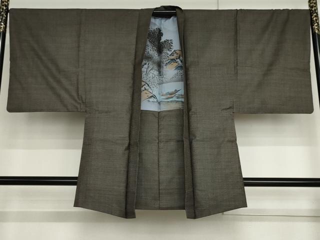 平和屋着物●男性 本場大島紬 アンサンブル 手織り 100亀甲 総詰め 証紙付き 新納光夫作 正絹 逸品 AABG9993cs