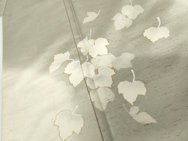 平和屋着物●石川県指定無形文化財 牛首紬 白山工房 手織り 駒刺繍 舞花文 金彩 証紙付き 上代75万 正絹 逸品 AABG9994cs