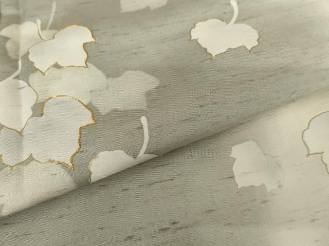 平和屋着物●石川県指定無形文化財 牛首紬 白山工房 手織り 駒刺繍 舞花文 金彩 証紙付き 上代75万 正絹 逸品 AABG9994cs