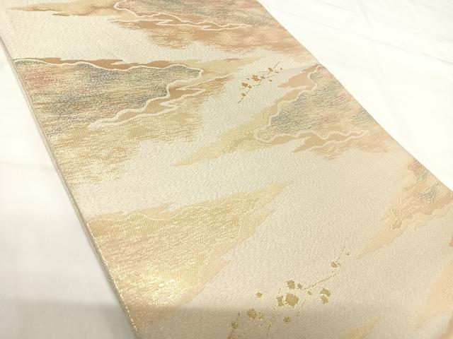 平和屋着物◎貴藤つづれ 六通柄袋帯 霞文 金銀糸 正絹 逸品 AABH0059yx