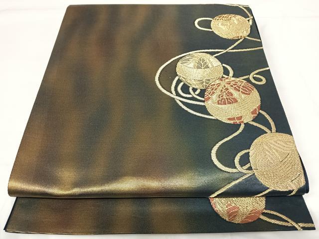 平和屋着物◎六通柄袋帯 唐織 乙女の想い出 金糸 正絹 逸品 AABH0125yx