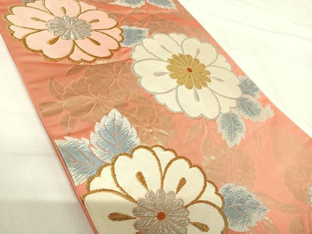 平和屋着物◎六通柄袋帯 唐織 草花文 金銀糸 正絹 逸品 AABH0180yx