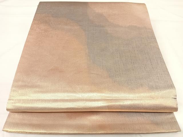 平和屋着物◎全通柄袋帯 霞文 金糸 正絹 逸品 AABH0185yx