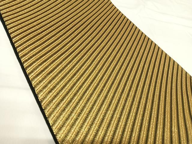 平和屋着物◎六通柄袋帯 錦彩 斜縞 金糸 正絹 逸品 AABH0190yx