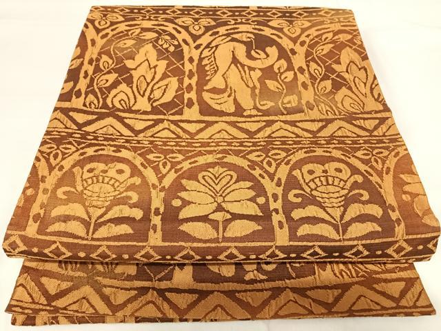 平和屋着物◎全通柄袋帯 飾花文 正絹 逸品 AABH0227yx