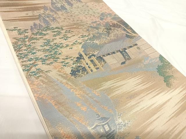 平和屋着物◎六通柄袋帯 名勝百景 金糸 正絹 逸品 AABH0229yx