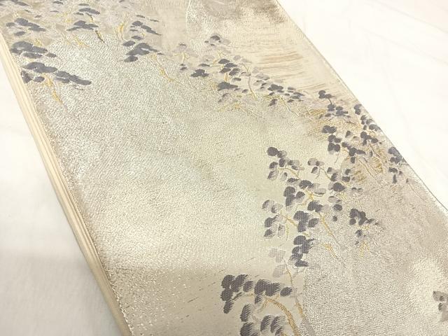 平和屋着物◎六通柄袋帯 唐織 風景文 金銀糸 正絹 逸品 AABH0340yx