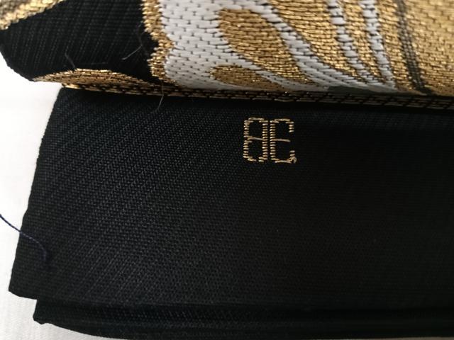 平和屋着物◎六通柄 本袋帯 唐織 更紗花文 黒地 金銀糸 正絹 逸品 AABH0341yx