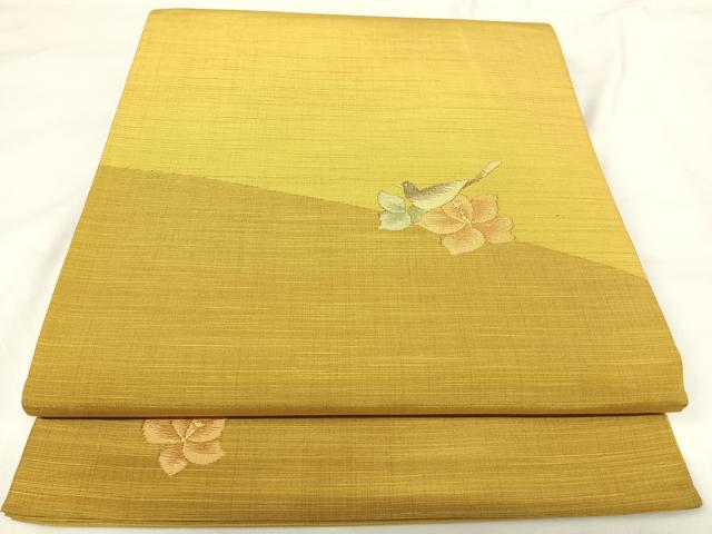 平和屋着物◎太鼓柄袋帯 花鳥文 正絹 逸品 AABH0347yx