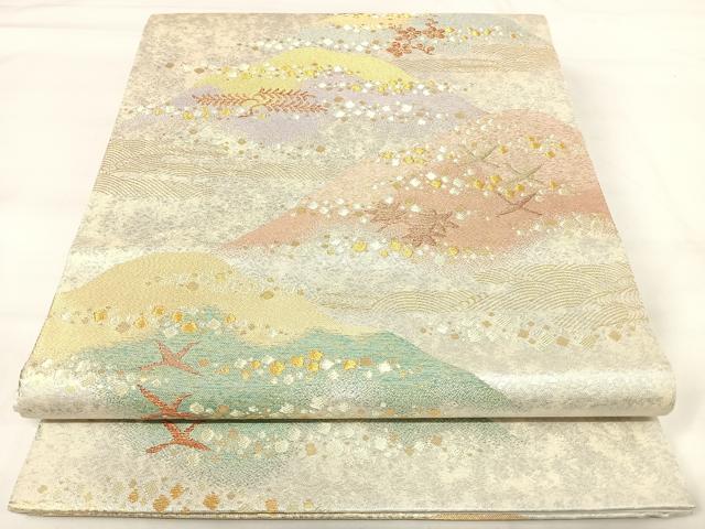 平和屋着物◎六通柄袋帯 玉かずら 錦彩宝仙文 金銀糸 正絹 逸品 AABH0381yx
