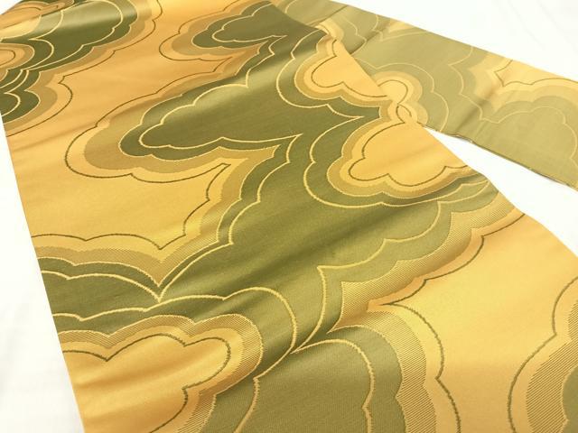 平和屋着物◎九寸名古屋帯 雲重ね文 正絹 逸品 AABH0385yx