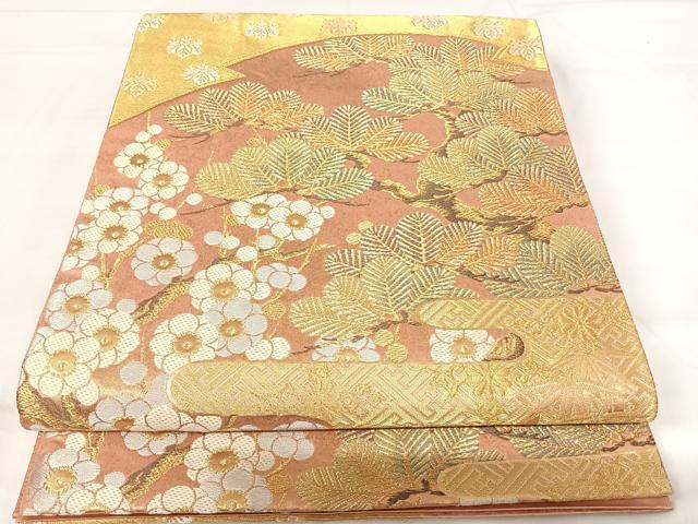 平和屋着物◎六通柄袋帯 唐織 離宮錦 桂離宮 金銀糸 正絹 逸品 AABH0399yx