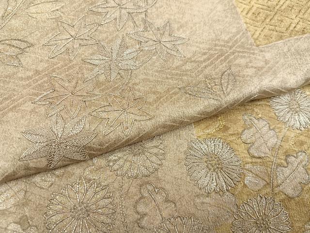 平和屋着物●訪問着 駒刺繍 草花文 金銀彩 高島屋扱い 正絹 逸品 AABH0405ph