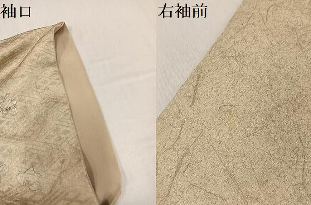 平和屋着物●訪問着 駒刺繍 草花文 金銀彩 高島屋扱い 正絹 逸品 AABH0405ph