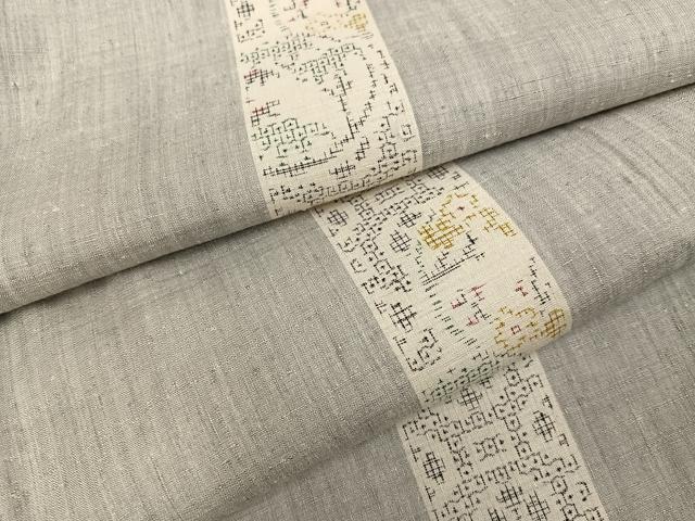 平和屋着物●本場結城紬 重要無形文化財 100亀甲 草花間道 正絹 逸品 未使用 AABH0411ph
