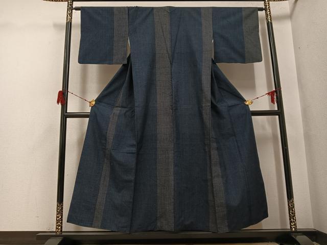 平和屋着物●綿薩摩 間道 木綿 逸品 AABH0418ph