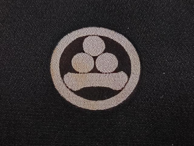 平和屋着物●アンティーク 大正ロマン 黒留袖 駒刺繍 飛鶴檜扇御所車草花文 金彩 正絹 逸品 AABH0423ph
