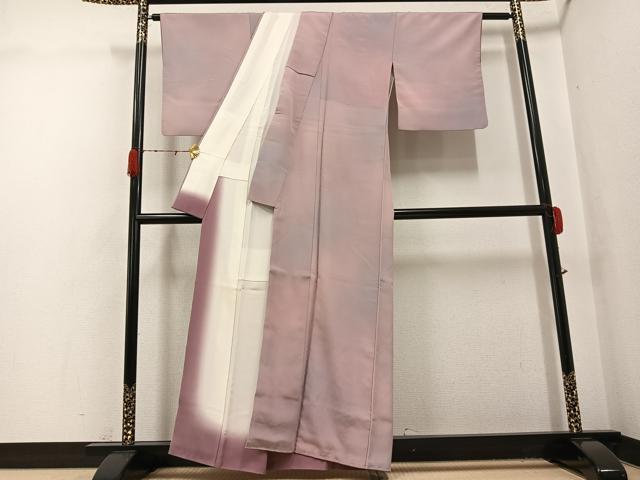 平和屋着物●染色作家 斉藤三才 小紋 霞文 暈し染め 正絹 逸品 AABH0427ph