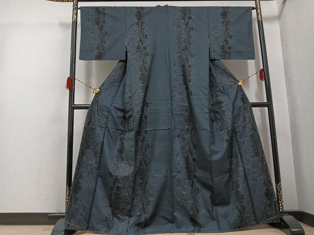 平和屋着物●本場大島紬 一元絣 草花間道 正絹 逸品 未使用 AABH0468ph